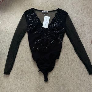 Black Sequin Bodysuit *from Italy*
